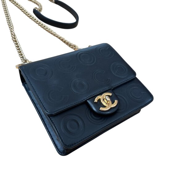 Chanel Black Coco embossed mini square - Picture 3 of 7